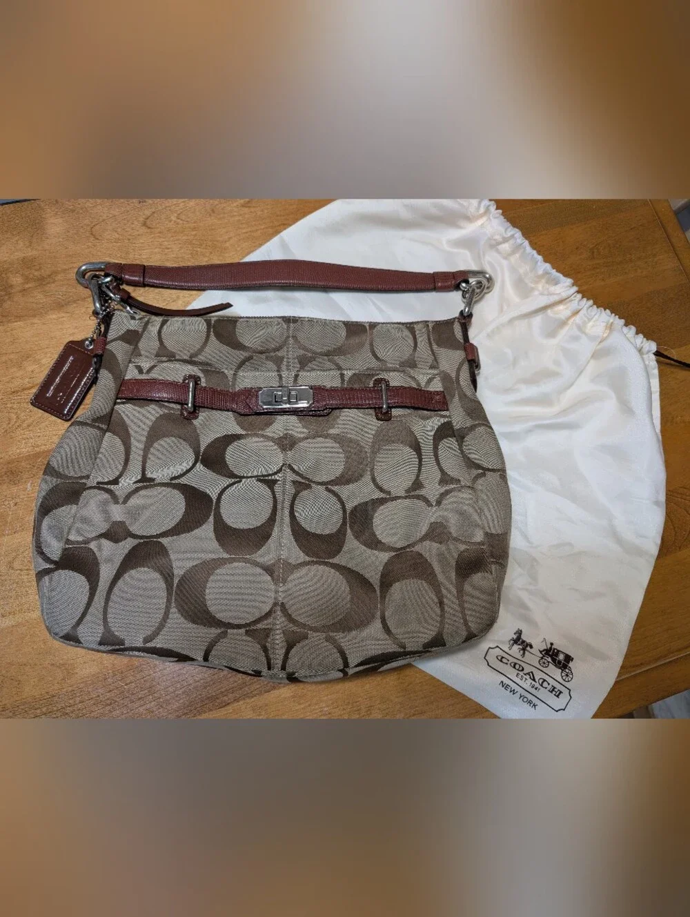 Coach Brown Signature Hobo Bag